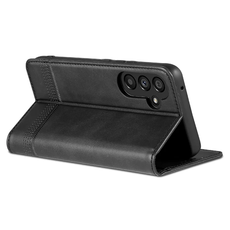 AZNS For Samsung Galaxy A55 5G PU Leather Case Magnetic Phone Cover Wallet - Black