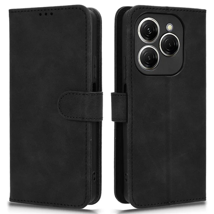 Para TECNO Spark 20 Pro Funda de Teléfono con Cartera - Piel con Tacto Suave Flip Cover - Negro