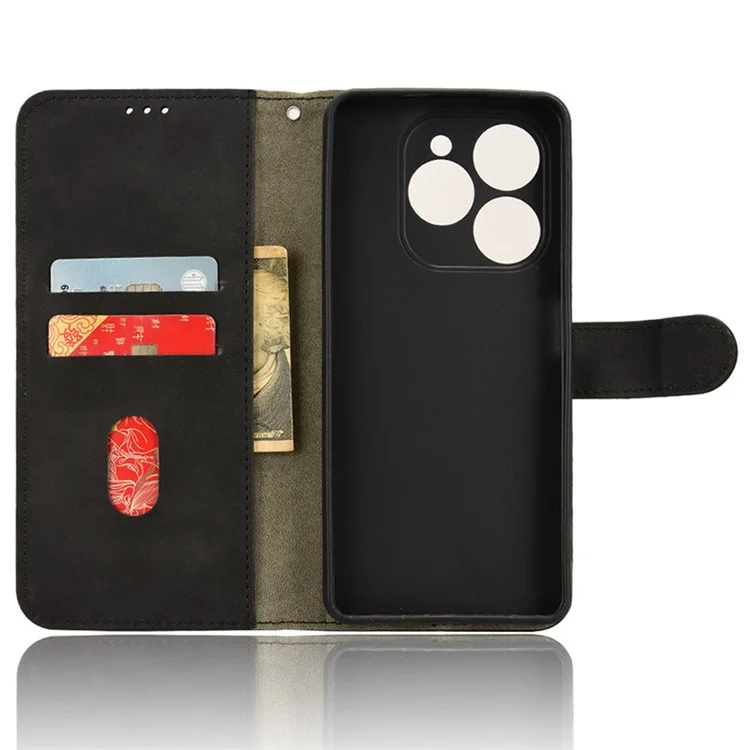 Para TECNO Spark 20 Pro Funda de Teléfono con Cartera - Piel con Tacto Suave Flip Cover - Negro
