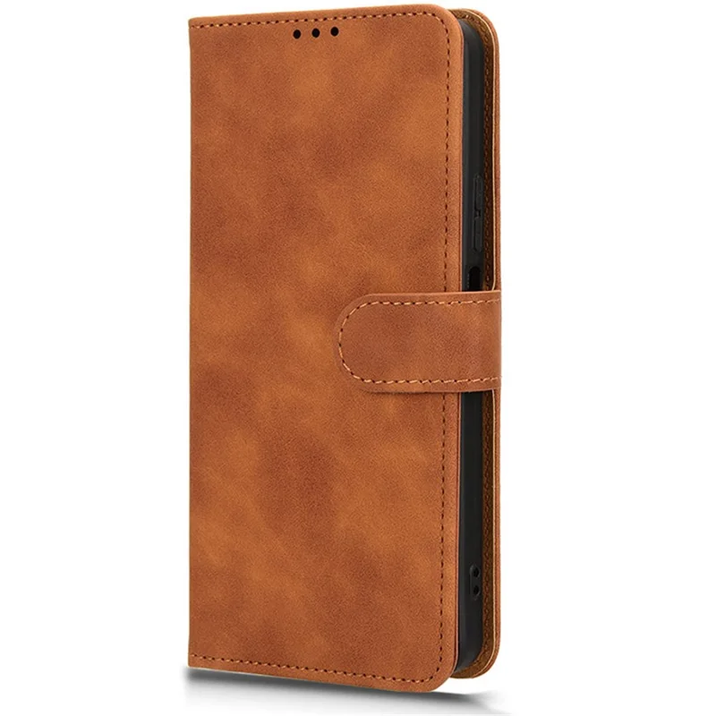 For TECNO Spark 20 Pro Wallet Phone Case Skin-Touch Flip Leather Cover - Brown