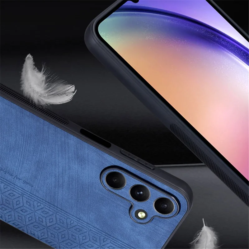 AZNS For Samsung Galaxy A55 5G Cell Phone Case PU Leather+TPU Imprinted Protective Shell - Brown