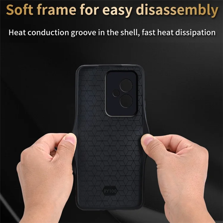 AZNS For Honor 100 5G Case Anti-scratch PU Leather+TPU Imprinted Phone Back Cover - Brown