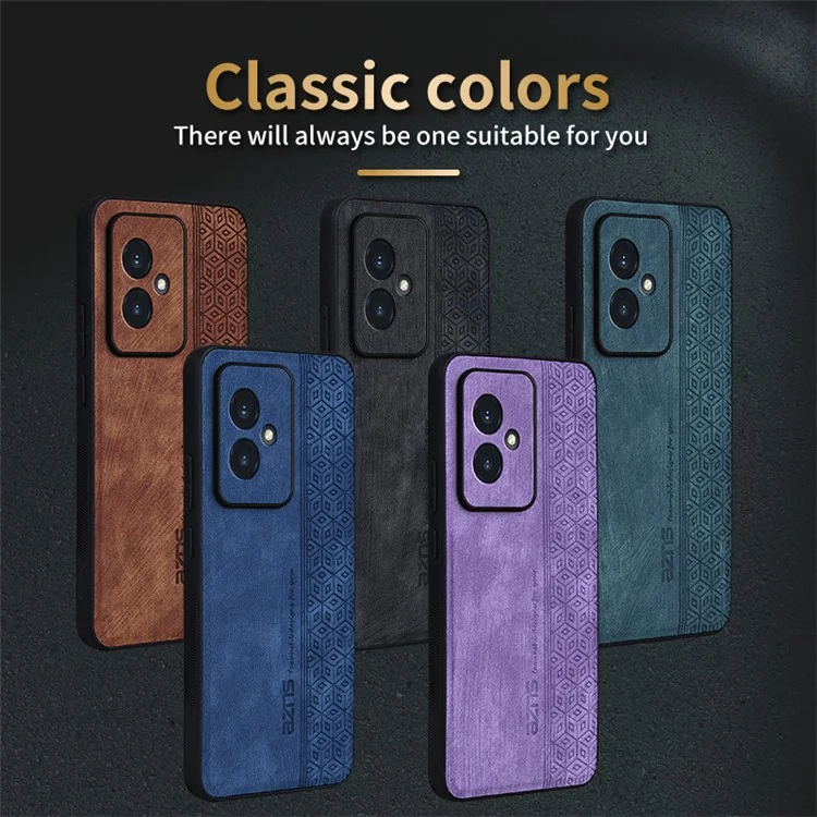 AZNS For Honor 100 5G Case Anti-scratch PU Leather+TPU Imprinted Phone Back Cover - Brown