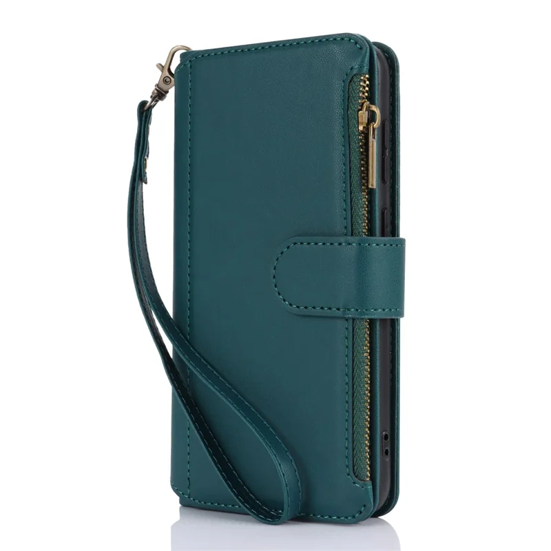 For Samsung Galaxy S22+ 5G Mobiltelefonbeskyttelse mod ridser med flere kortfelter Læderdæksel - Blå