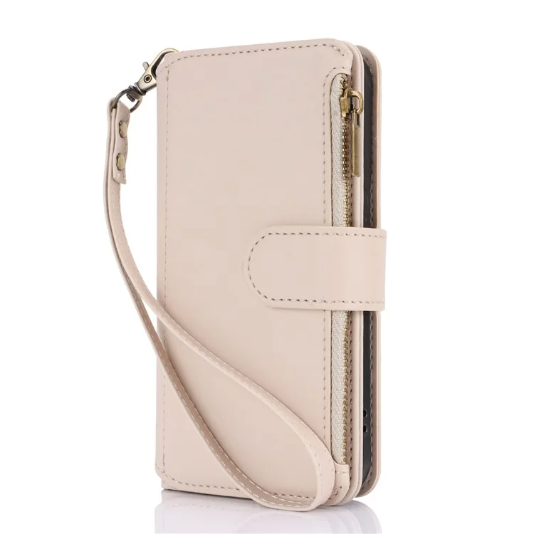 Funda de piel sintética tipo libro con tapa para iPhone 13 Pro Max de 6.7 pulgadas - Blanco