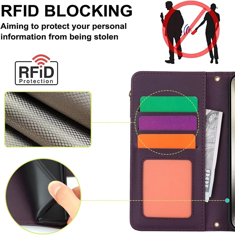 For iPhone 13 Pro Max 6.7 inch Phone Cover Folio Flip PU Leather Wallet Case - Dark Purple