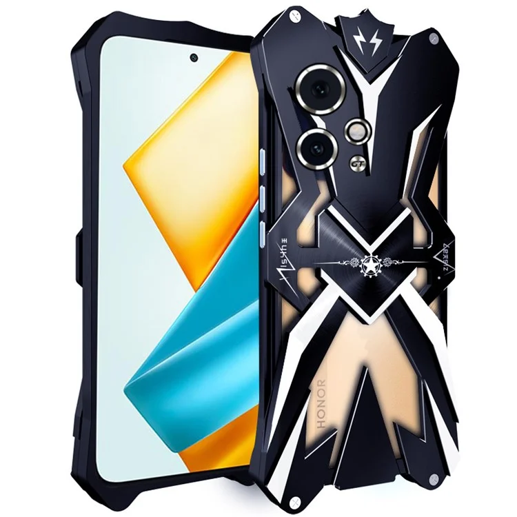 For Honor 90 GT 5G Cell Phone Case Scratch Resistant Aluminum Alloy Back Shell - Black