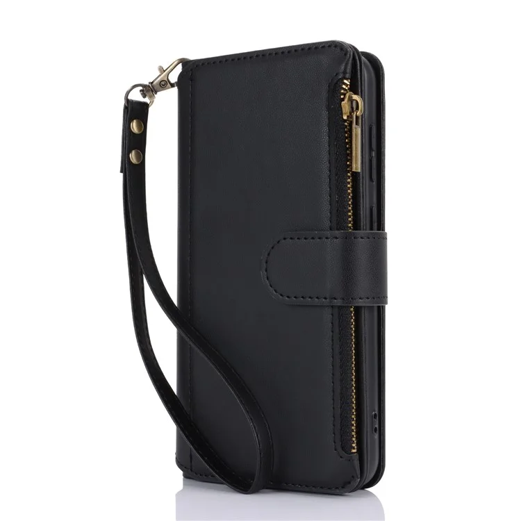 Pour Samsung Galaxy S24 RFID Blocking Cell Phone Case Shockproof Leather Cover - Noir