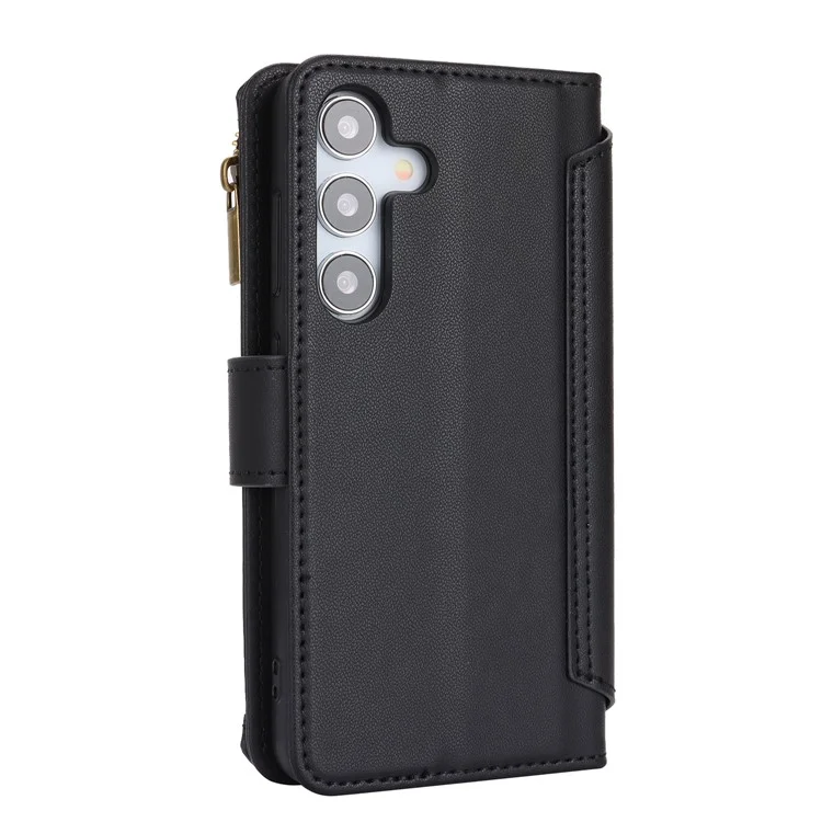 Pour Samsung Galaxy S24 RFID Blocking Cell Phone Case Shockproof Leather Cover - Noir