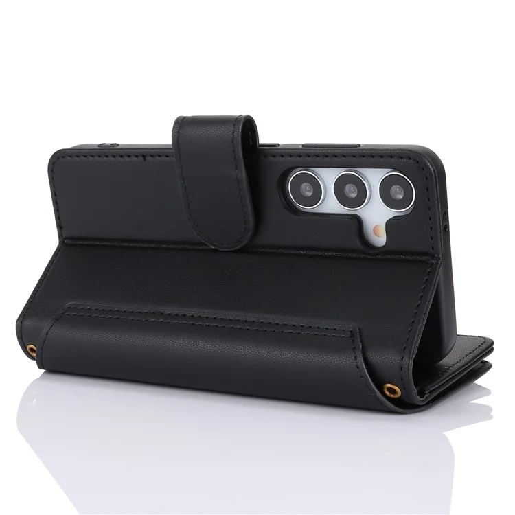 Pour Samsung Galaxy S24 RFID Blocking Cell Phone Case Shockproof Leather Cover - Noir