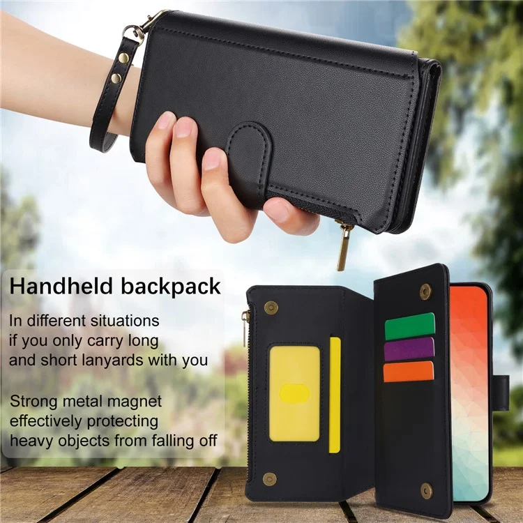 Pour Samsung Galaxy S24 RFID Blocking Cell Phone Case Shockproof Leather Cover - Noir