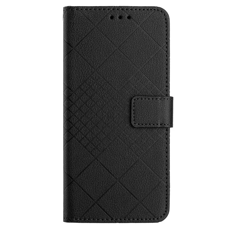 HT06 Für Samsung Galaxy A55 5G Flip Leder-Tasche Brieftasche Cover mit Handschlaufe - Schwarz