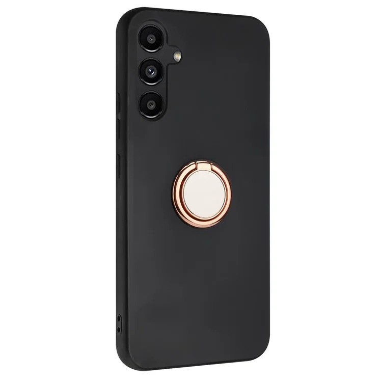 Per Samsung Galaxy A35 5G Matte TPU Case Ring Holder Kickstand Phone Cover - Rose Gold