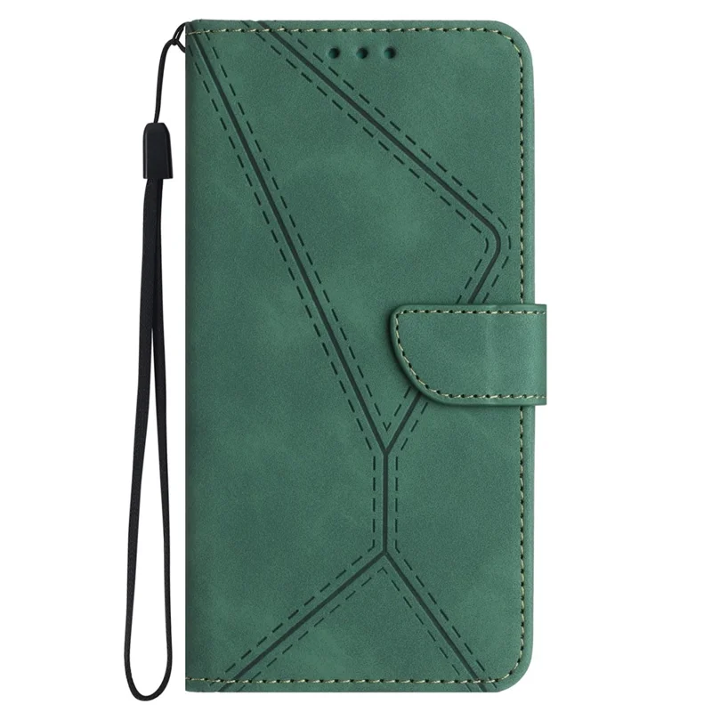 HT05 For Samsung Galaxy A35 5G Case Wallet with Card Holder Leather Phone Cover Skin Touch Feeling - Green