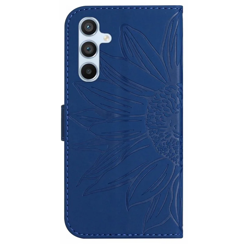 HT04 For Samsung Galaxy A35 5G Crossbody Phone Case PU Leather Sunflower Stand Cover - Sapphire
