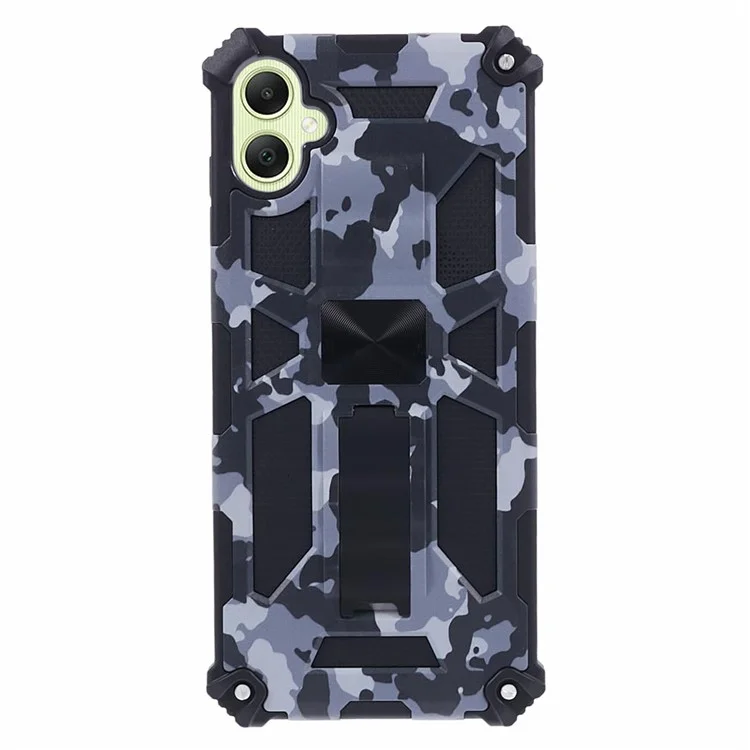 Per Samsung Galaxy A05 4G Case Anti-fall TPU+PC Camouflage Pattern Phone Shell con Supporto - Nero