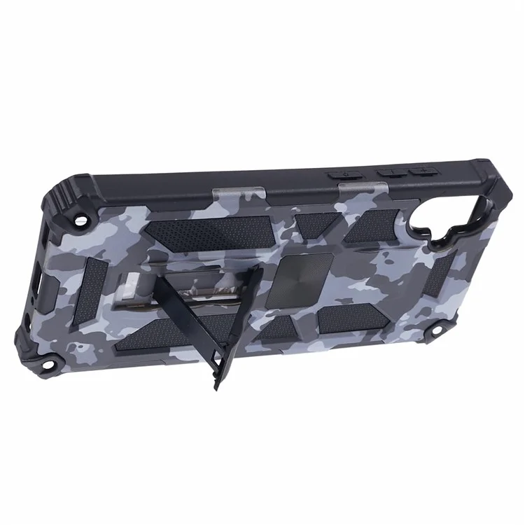 Per Samsung Galaxy A05 4G Case Anti-fall TPU+PC Camouflage Pattern Phone Shell con Supporto - Nero
