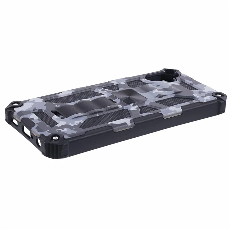 Per Samsung Galaxy A05 4G Case Anti-fall TPU+PC Camouflage Pattern Phone Shell con Supporto - Nero