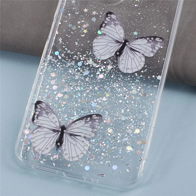 AW-Serie für Xiaomi Redmi 13C 4G / Poco C65 4G Handyhülle TPU+PVC Schmetterlingshülle - Weiß