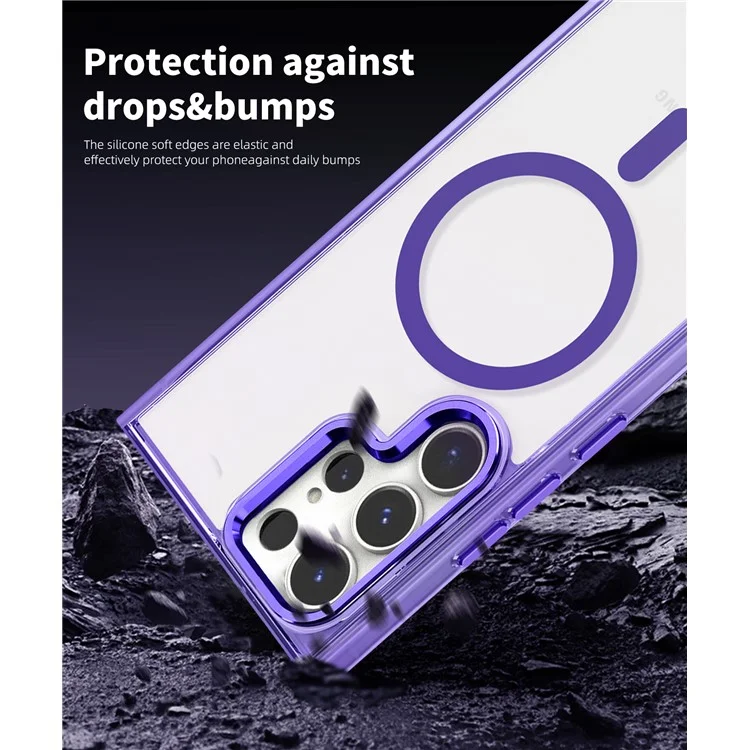 For Samsung Galaxy S24 Ultra Phone Case Clear Compatible with MagSafe Wireless Charging - Transparent