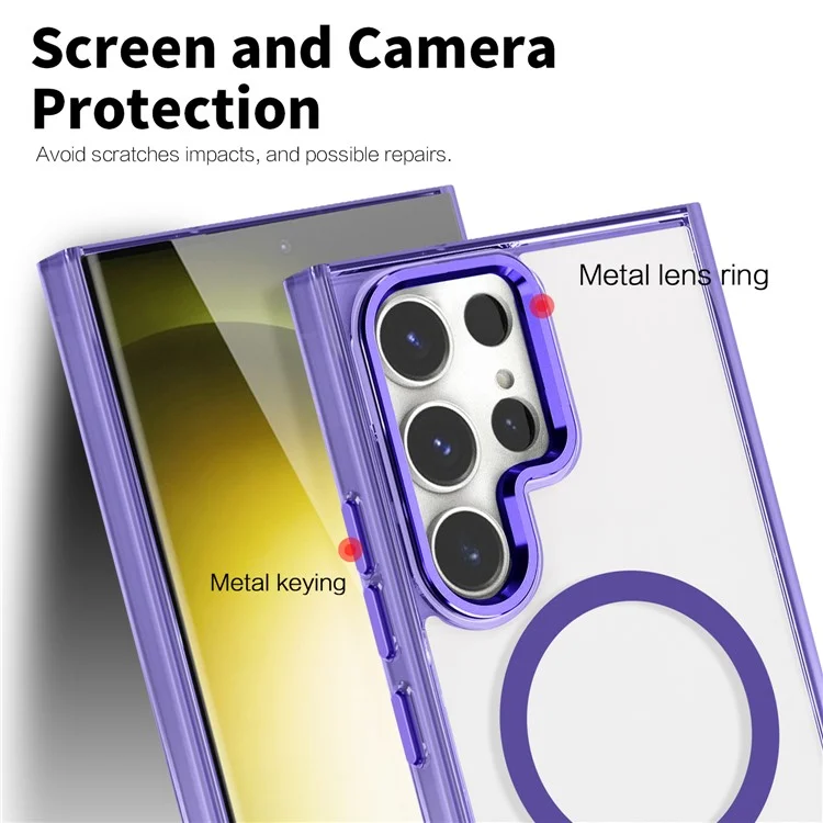 For Samsung Galaxy S24 Ultra Phone Case Clear Compatible with MagSafe Wireless Charging - Transparent