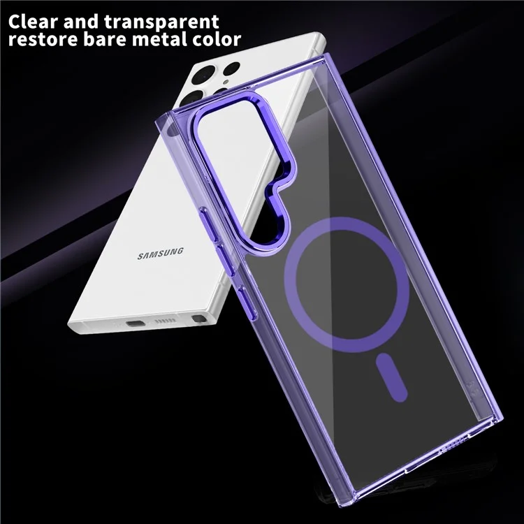 For Samsung Galaxy S24 Ultra Phone Case Clear Compatible with MagSafe Wireless Charging - Transparent