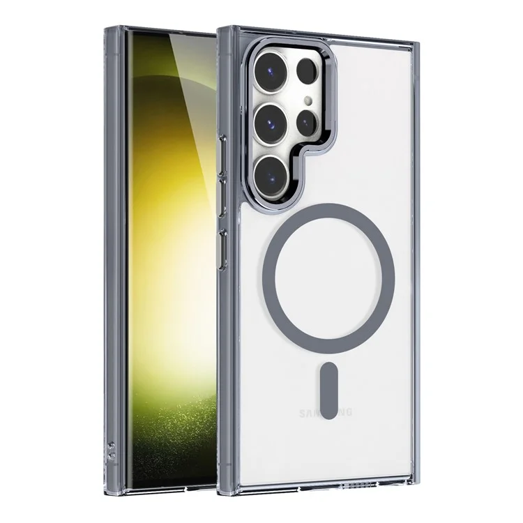 For Samsung Galaxy S24 Ultra Phone Case Clear Compatible with MagSafe Wireless Charging - Grey