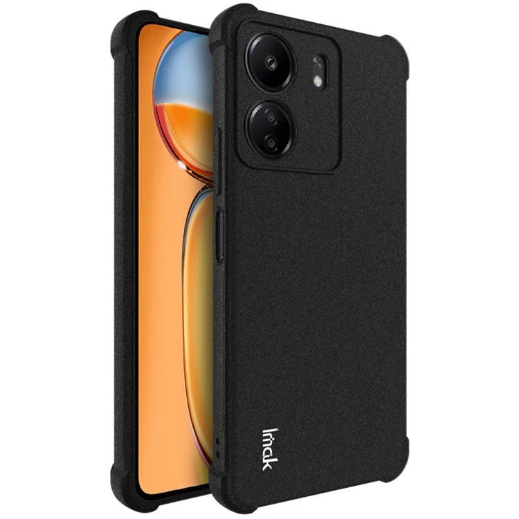 IMAK For Xiaomi Redmi 13C 4G / Poco C65 4G TPU Case Anti-drop Reinforced Corners Matte Phone Shell - Black