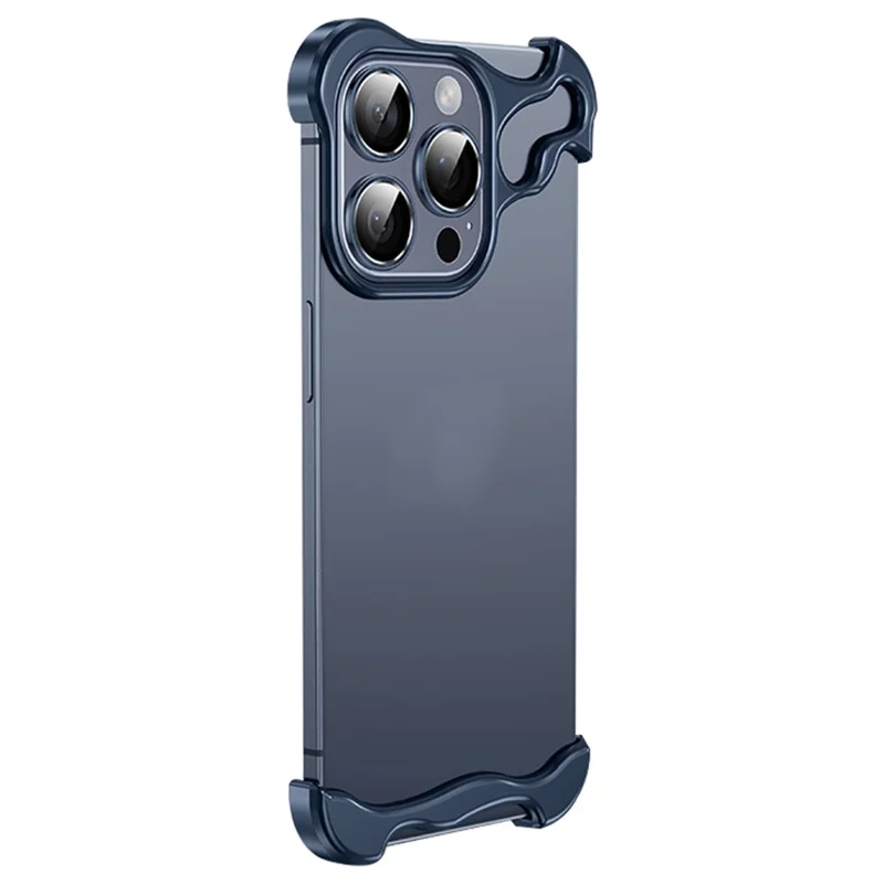 For iPhone 15 Pro Max Bumper Case with Camera Lens Protector Minimalist Yet Protective Shell - Blue