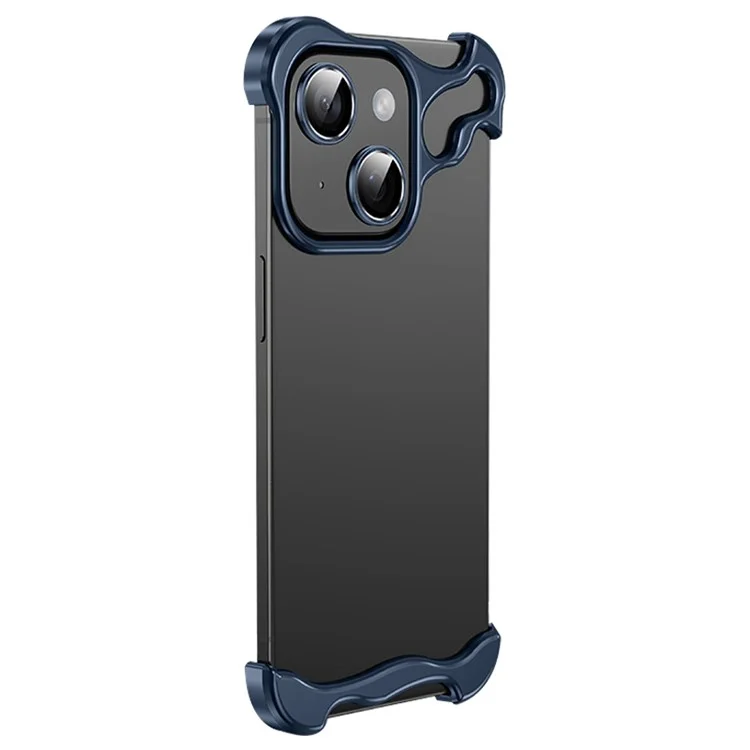 Für iPhone 15 Plus Bumper Case Aluminiumlegierung Eckschutz - Blau