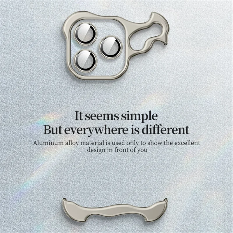 For iPhone 15 Corner Edge Pad Lens Protector Backless Frameless Bumper Case - Silver