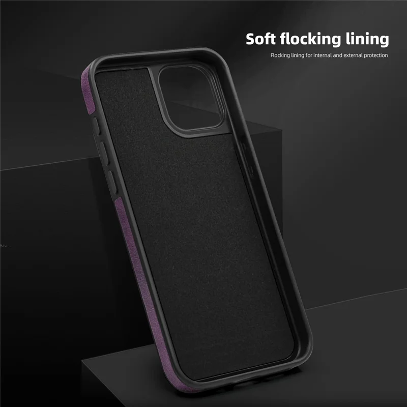 For iPhone 15 Plus Case Compatible with MagSafe Kickstand Leather Phone Back Cover - Sapphire