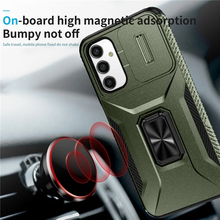 Per Samsung Galaxy A15 4G Phone Case PC TPU Dual Layer Shockproof Cover Slide Lens Protection - Verde