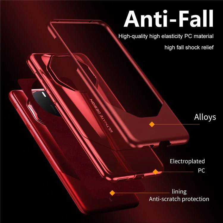 Для Huawei Mate 60 RS Ultimate Electroplating Case Aluminium Alloy Phone Cover - Red