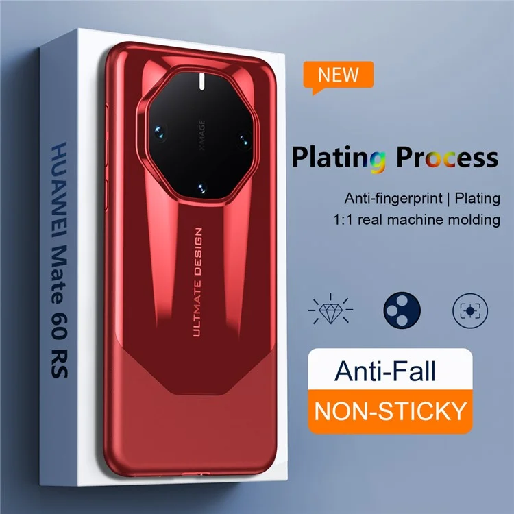 Для Huawei Mate 60 RS Ultimate Electroplating Case Aluminium Alloy Phone Cover - Red