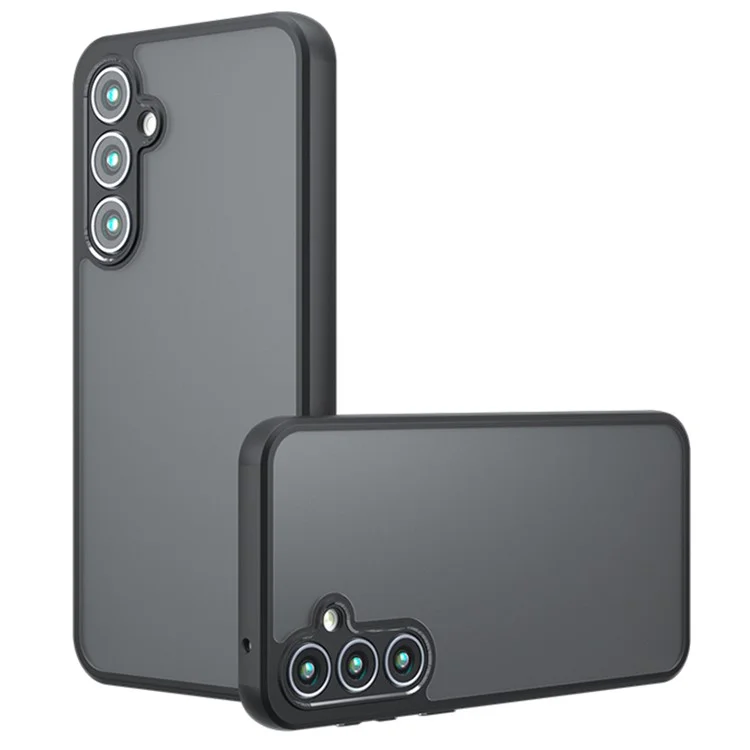 Für Samsung Galaxy A15 4G / A15 5G Handyhülle Matte TPU+PC Skin-touch Cover - Transparent Schwarz