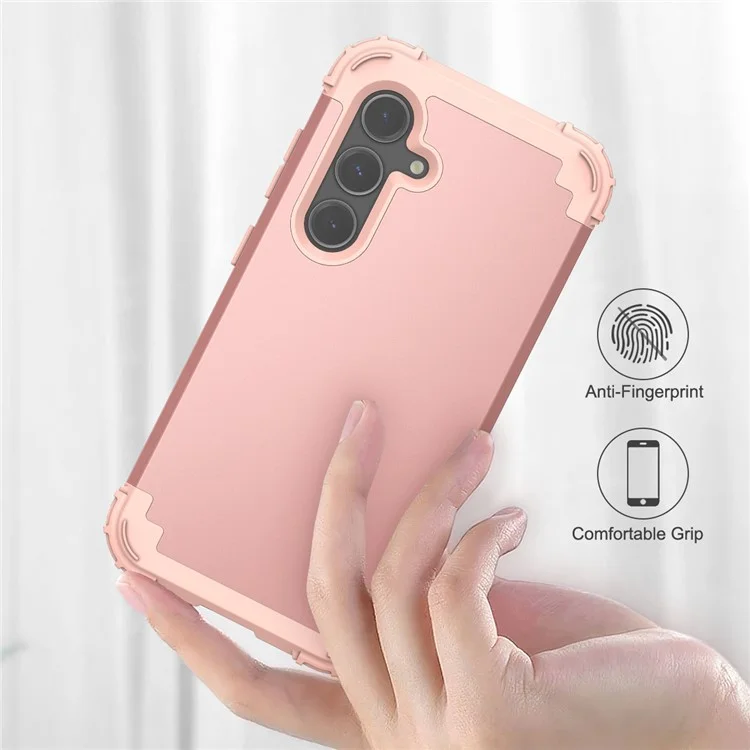 L-Style For Samsung Galaxy S24+ Case Drop-Proof PC + TPU Protective Back Cover - Rose Gold+Rose Gold