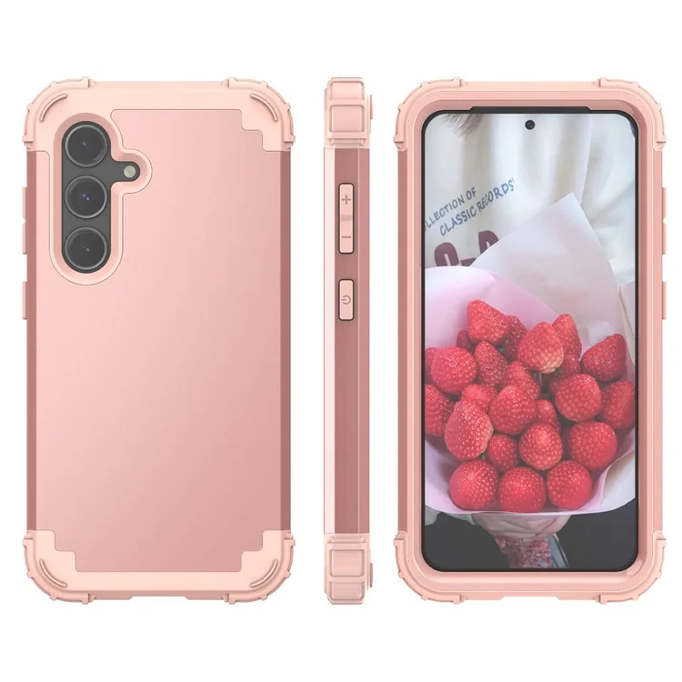L-Style For Samsung Galaxy S24+ Case Drop-Proof PC + TPU Protective Back Cover - Rose Gold+Rose Gold