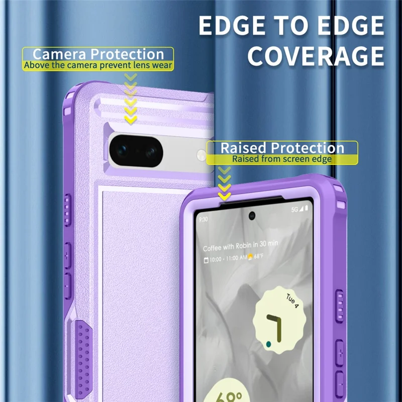 Style F1 For Google Pixel 8a Back Case Drop-proof PC + TPU Phone Cover - Purple