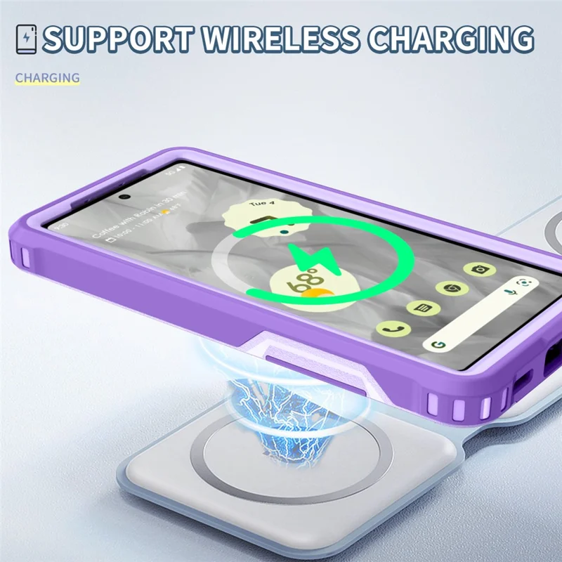 Style F1 For Google Pixel 8a Back Case Drop-proof PC + TPU Phone Cover - Purple