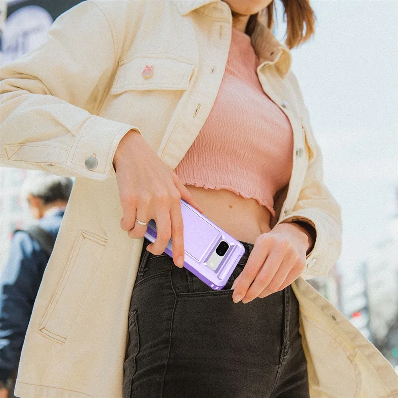 Style F1 For Google Pixel 8a Back Case Drop-proof PC + TPU Phone Cover - Purple