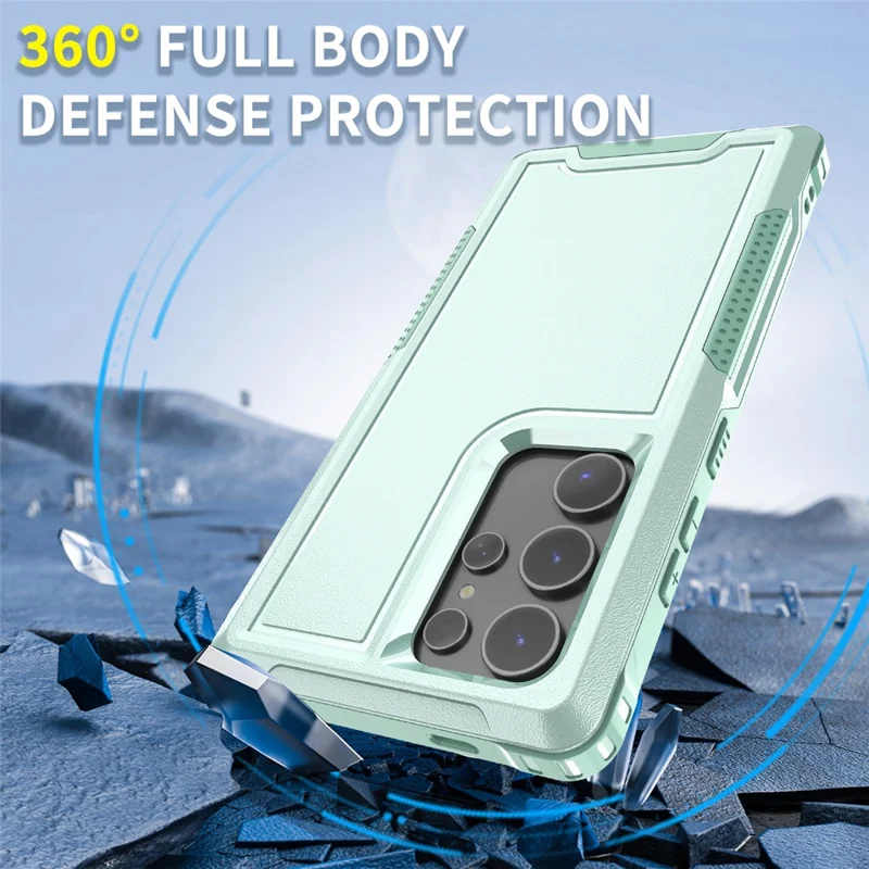 Style F1 For Samsung Galaxy S24 Ultra Case Scratch-resistant  PC + TPU Phone Back Shell - Mint Green
