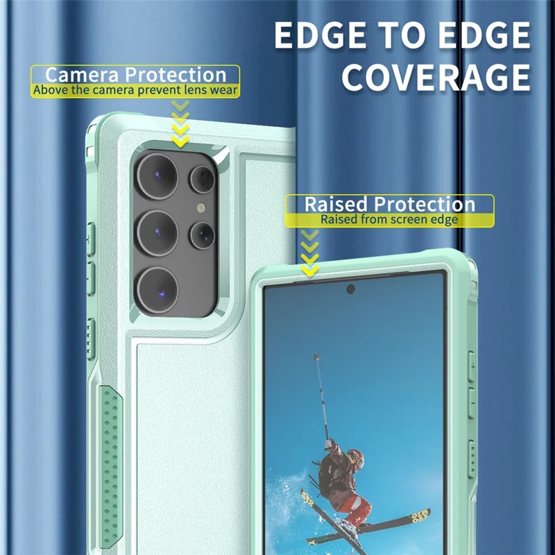 Style F1 For Samsung Galaxy S24 Ultra Case Scratch-resistant  PC + TPU Phone Back Shell - Mint Green