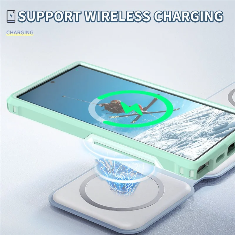 Style F1 For Samsung Galaxy S24 Ultra Case Scratch-resistant  PC + TPU Phone Back Shell - Mint Green