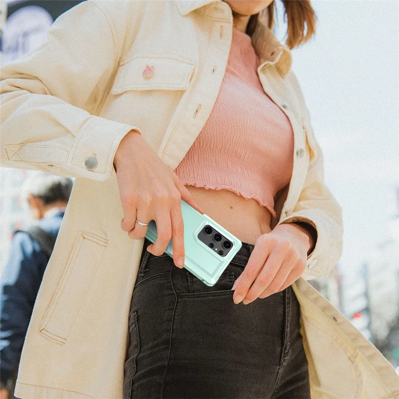 Style F1 For Samsung Galaxy S24 Ultra Case Scratch-resistant  PC + TPU Phone Back Shell - Mint Green