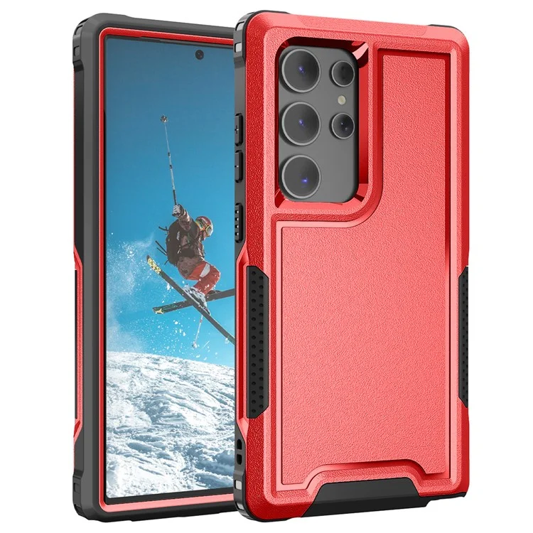 Style F1 For Samsung Galaxy S24 Ultra Case Scratch-resistant  PC + TPU Phone Back Shell - Red