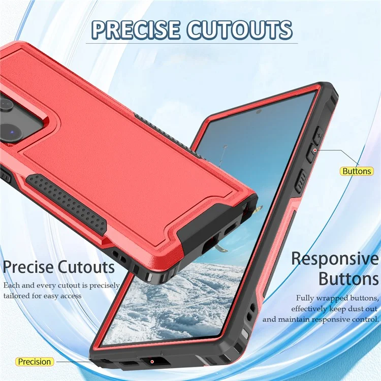 Style F1 For Samsung Galaxy S24 Ultra Case Scratch-resistant  PC + TPU Phone Back Shell - Red