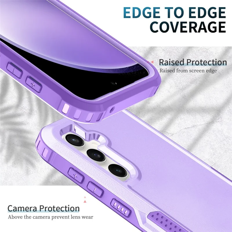 Style F1 For Samsung Galaxy A15 5G Back Case Scratch-resistant PC + Silicone Mobile Phone Cover - Purple