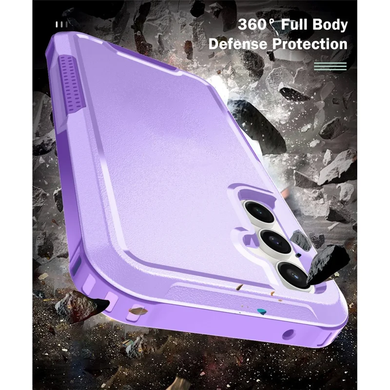 Style F1 For Samsung Galaxy A15 5G Back Case Scratch-resistant PC + Silicone Mobile Phone Cover - Purple