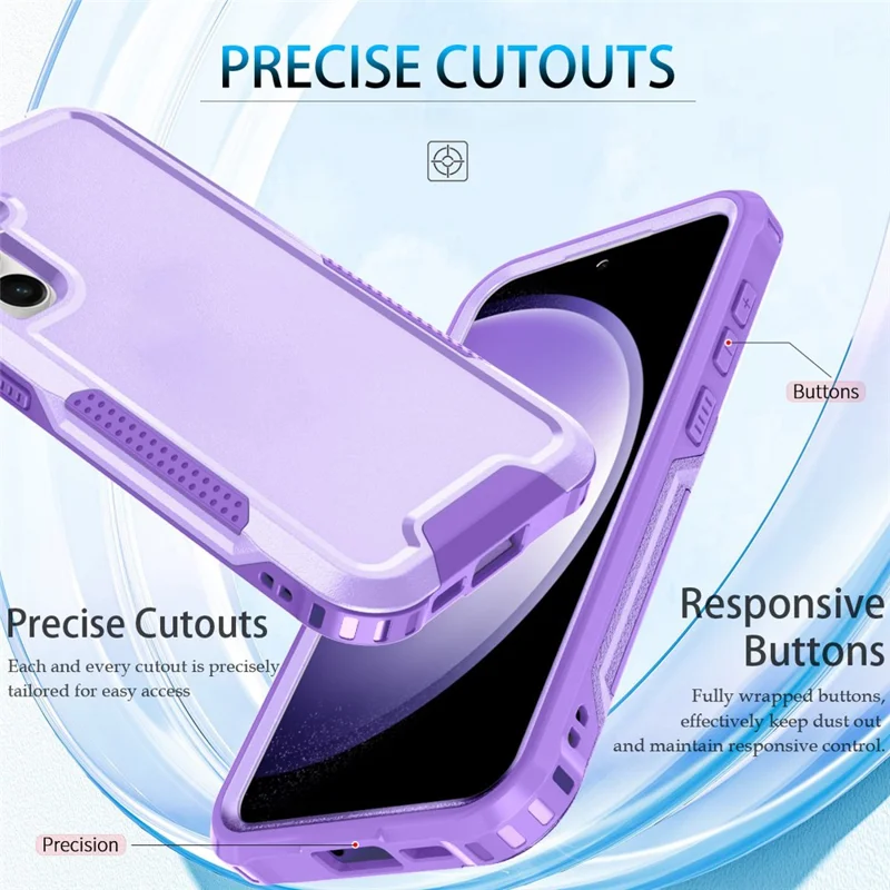 Style F1 For Samsung Galaxy A15 5G Back Case Scratch-resistant PC + Silicone Mobile Phone Cover - Purple